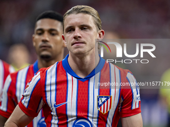 Conor Gallagher of Atletico de Madrid is seen before the La Liga EA Sports 2024/25 football match between Atletico Madrid and Valencia CF at...