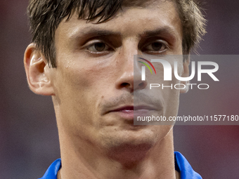 Robin Le Normand of Atletico de Madrid is seen before the La Liga EA Sports 2024/25 football match between Atletico Madrid and Valencia CF a...