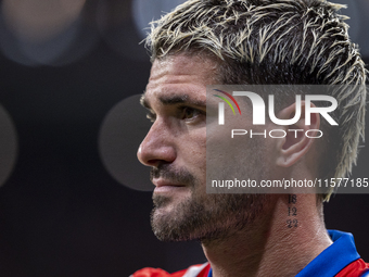 Rodrigo De Paul of Atletico de Madrid is seen before the La Liga EA Sports 2024/25 football match between Atletico Madrid and Valencia CF at...