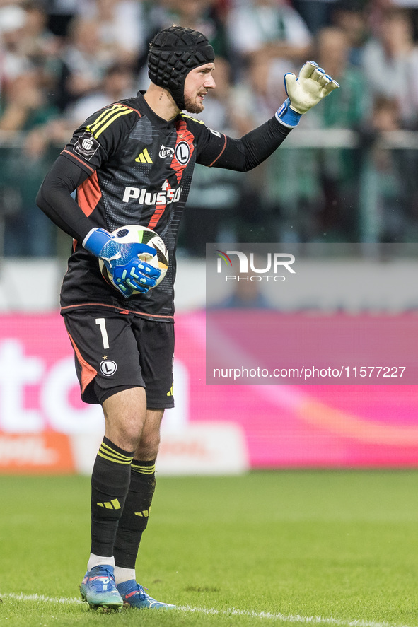 Kacper Tobiasz during Legia Warsaw vs Rakow Czestochowa - PKO  Ekstraklasa match in Warsaw, Poland on September 15, 2024. 