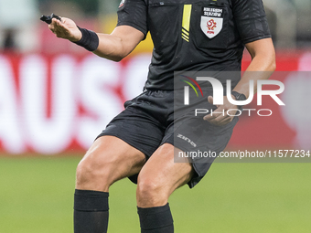 Referee Jaroslaw Przybyl during Legia Warsaw vs Rakow Czestochowa - PKO  Ekstraklasa match in Warsaw, Poland on September 15, 2024. (