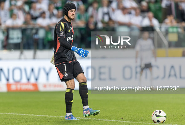 Kacper Tobiasz during Legia Warsaw vs Rakow Czestochowa - PKO  Ekstraklasa match in Warsaw, Poland on September 15, 2024. 