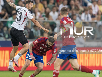 Pawel Wszolek, Jean Carlos Silva, Milan Rundic during Legia Warsaw vs Rakow Czestochowa - PKO  Ekstraklasa match in Warsaw, Poland on Septem...