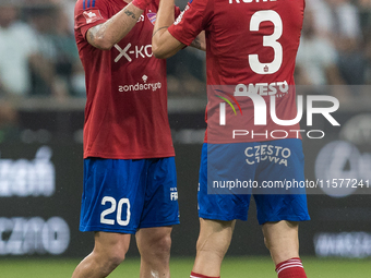 Jean Carlos Silva, Milan Rundic during Legia Warsaw vs Rakow Czestochowa - PKO  Ekstraklasa match in Warsaw, Poland on September 15, 2024. (