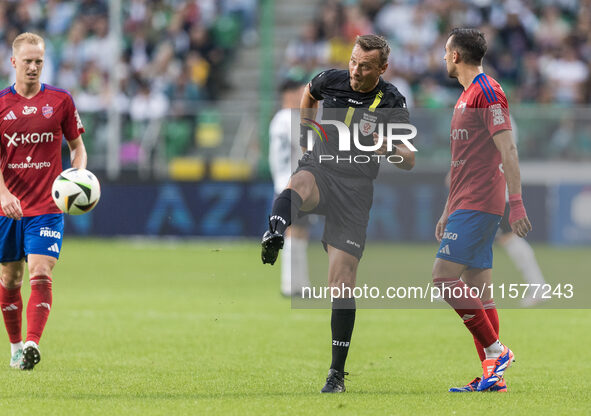 Referee Jaroslaw Przybyl during Legia Warsaw vs Rakow Czestochowa - PKO  Ekstraklasa match in Warsaw, Poland on September 15, 2024. 