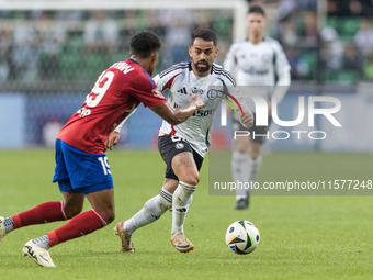 Michael Ameyaw, Luquinhas during Legia Warsaw vs Rakow Czestochowa - PKO  Ekstraklasa match in Warsaw, Poland on September 15, 2024. (