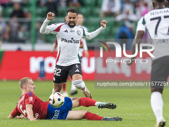 Gustav Berggren, Luquinhas during Legia Warsaw vs Rakow Czestochowa - PKO  Ekstraklasa match in Warsaw, Poland on September 15, 2024. (