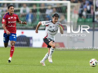 Michael Ameyaw, Migouel Alfarela during Legia Warsaw vs Rakow Czestochowa - PKO  Ekstraklasa match in Warsaw, Poland on September 15, 2024....