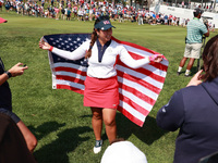 GAINESVILLE, VIRGINIA - SEPTEMBER 15: Lilia Vu celebrates after USA Team win the Solheim Cup at Robert Trent Jones Golf Club on Sunday, Sept...