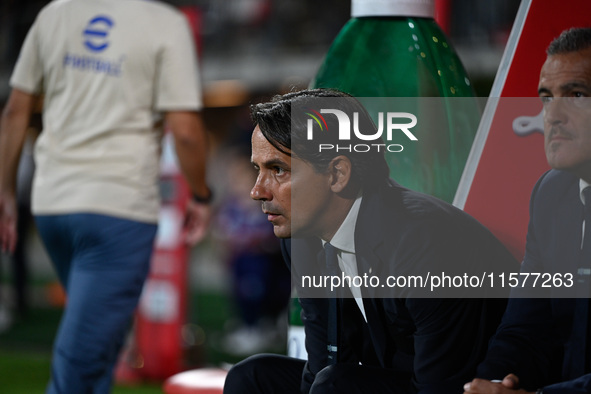 Head Coach Simone Inzaghi of FC Inter during the Italian Serie A football match between AC Monza and Inter FC Internazionale in Monza, Italy...