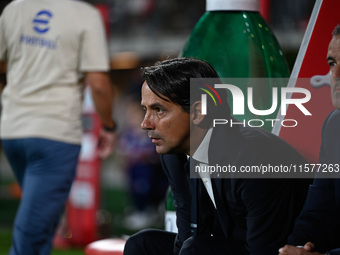 Head Coach Simone Inzaghi of FC Inter during the Italian Serie A football match between AC Monza and Inter FC Internazionale in Monza, Italy...