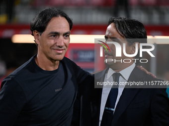 Head Coach Alessandro Nesta of AC Monza and Head Coach Simone Inzaghi of FC Inter during the Italian Serie A football match between AC Monza...