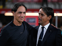 Head Coach Alessandro Nesta of AC Monza and Head Coach Simone Inzaghi of FC Inter during the Italian Serie A football match between AC Monza...