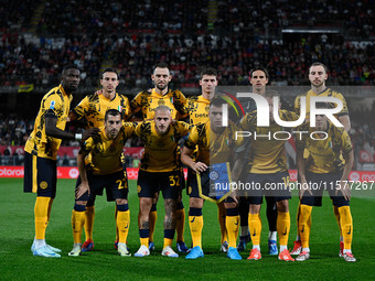 The lineup of FC Inter during the Italian Serie A football match between AC Monza and Inter FC Internazionale in Monza, Italy, on September...