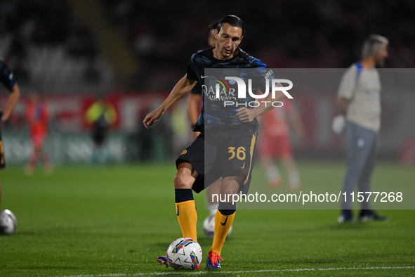 Matteo Darmian of FC Inter during the Italian Serie A football match between AC Monza and Inter FC Internazionale in Monza, Italy, on Septem...