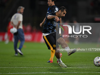 Henrikh Mkhitaryan of FC Inter during the Italian Serie A football match between AC Monza and Inter FC Internazionale in Monza, Italy, on Se...