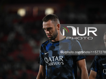 Stefan de Vrij of FC Inter during the Italian Serie A football match between AC Monza and Inter FC Internazionale in Monza, Italy, on Septem...