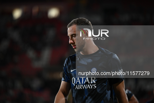 Carlos Augusto of FC Inter during the Italian Serie A football match between AC Monza and Inter FC Internazionale in Monza, Italy, on Septem...