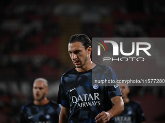 Matteo Darmian of FC Inter during the Italian Serie A football match between AC Monza and Inter FC Internazionale in Monza, Italy, on Septem...