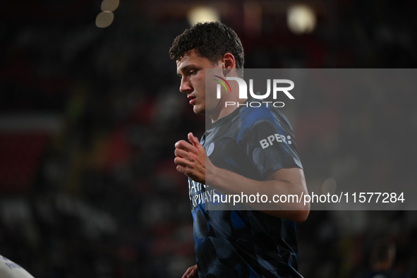 Benjamin Pavard of FC Inter during the Italian Serie A football match between AC Monza and Inter FC Internazionale in Monza, Italy, on Septe...