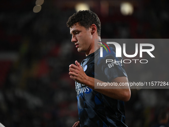 Benjamin Pavard of FC Inter during the Italian Serie A football match between AC Monza and Inter FC Internazionale in Monza, Italy, on Septe...