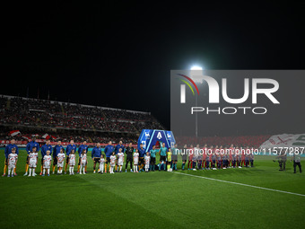 The lineup of FC Inter and AC Monza during the Italian Serie A football match between AC Monza and Inter FC Internazionale in Monza, Italy,...