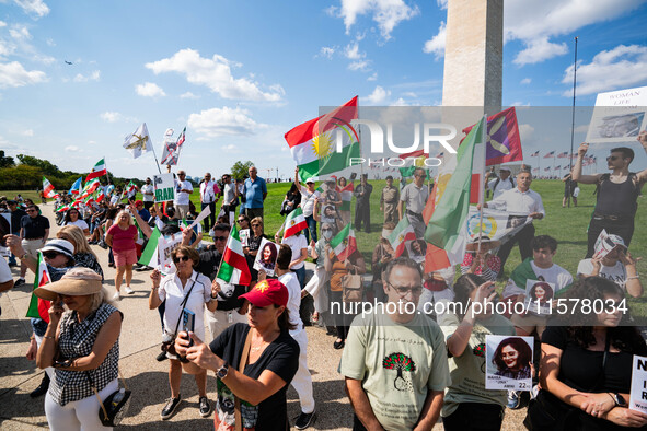 On September 15, 2024, in Washington, DC, a group of 200 protesters marks the second anniversary of Mahsa Jina Amini's death by the Law Enfo...