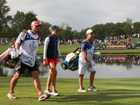 GAINESVILLE, VIRGINIA - SEPTEMBER 15: Nelly Korda of the United States walks on the fourth hole during single matches on Day Three of the So...