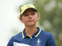 GAINESVILLE, VIRGINIA - SEPTEMBER 15: Emily Kristine Pedersen of Team Europe walks on the 6th hole during single matches on Day Three of the...