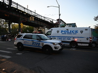 Four people are shot, including two bystanders and an NYPD officer, after two Brooklyn cops open fire on a suspect allegedly armed with a kn...