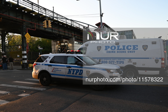 Four people are shot, including two bystanders and an NYPD officer, after two Brooklyn cops open fire on a suspect allegedly armed with a kn...