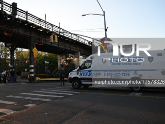 Four people are shot, including two bystanders and an NYPD officer, after two Brooklyn cops open fire on a suspect allegedly armed with a kn...