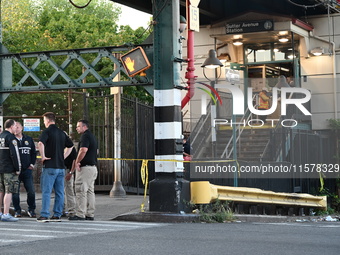 Four people are shot, including two bystanders and an NYPD officer, after two Brooklyn cops open fire on a suspect allegedly armed with a kn...