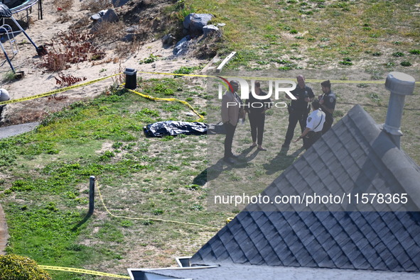 A 63-year-old man is found dead along the shoreline at 166-41 Powells Cove Blvd in Queens, New York, United States, on September 15, 2024. A...