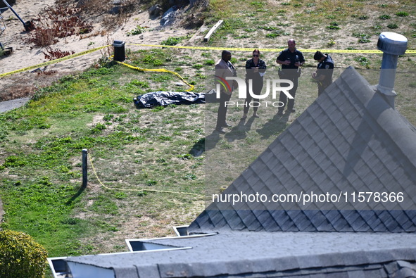 A 63-year-old man is found dead along the shoreline at 166-41 Powells Cove Blvd in Queens, New York, United States, on September 15, 2024. A...