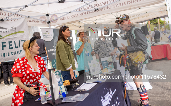 A block party in Los Feliz, United States, on September 15, 2024, dedicates the site of Walt Disney's first studio, which operates there fro...