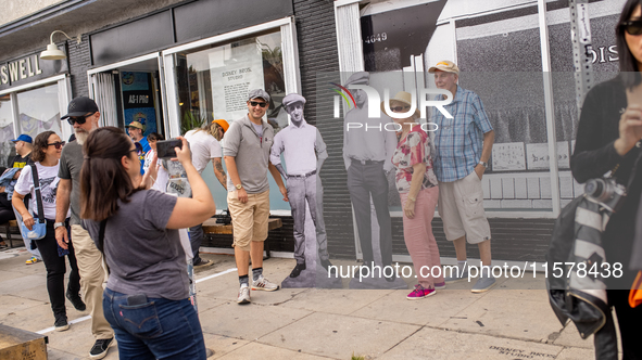 A block party in Los Feliz, United States, on September 15, 2024, dedicates the site of Walt Disney's first studio, which operates there fro...