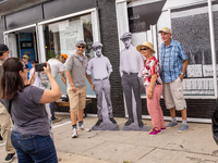 A block party in Los Feliz, United States, on September 15, 2024, dedicates the site of Walt Disney's first studio, which operates there fro...