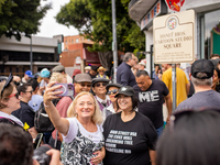 A block party in Los Feliz, United States, on September 15, 2024, dedicates the site of Walt Disney's first studio, which operates there fro...