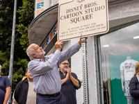 A block party in Los Feliz, United States, on September 15, 2024, dedicates the site of Walt Disney's first studio, which operates there fro...