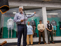 A block party in Los Feliz, United States, on September 15, 2024, dedicates the site of Walt Disney's first studio, which operates there fro...