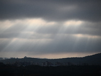 Clouds gather over Nanjing, which is affected by Typhoon Bebika, in Nanjing, Jiangsu province, China, on September 16, 2024. It is reported...