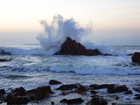 Waves surge due to the external circulation of Typhoon Bebika along the west coast of Qingdao, China, on September 16, 2024. (