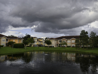 Heavy clouds are seen in Orlando, Florida, US, on October 15, 2023, and the weather is very hot. (