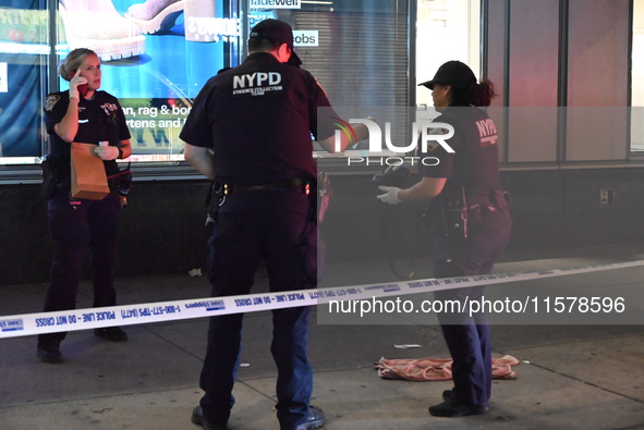 A 12-year-old child is wounded in a shooting in Manhattan, New York, United States, on September 15, 2024. At approximately 9:07 p.m. on Sun...