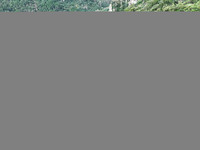 View of the Xiong 'er Mountain Rift Valley in Zaozhuang, China, on September 15, 2024. This geological formation results from a landslide ca...