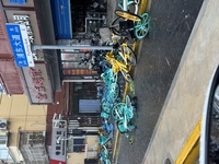 Shared bicycles are blown down during heavy winds and rain as Typhoon Bebika makes landfall in Shanghai, China, on September 16, 2024. (