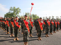 New recruits attend a send-off ceremony for the 2024 autumn Army recruits in Lianyungang, China, on September 16, 2024. (