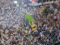 Muslims take part in a procession on the occasion of Eid Milad-un-Nabi, the birth anniversary of Prophet Muhammad, in Chittagong, Bangladesh...