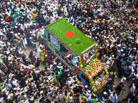 Muslims take part in a procession on the occasion of Eid Milad-un-Nabi, the birth anniversary of Prophet Muhammad, in Chittagong, Bangladesh...